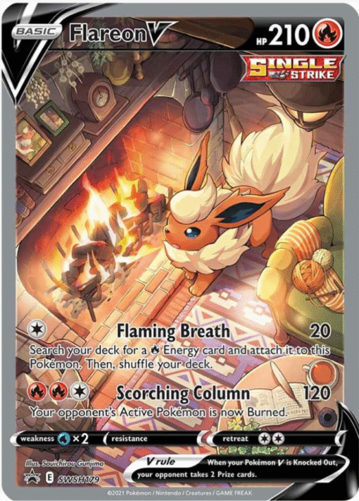 2021 Pokémon Sword & Shield Flareon V SWSH179 Holo Black Star Promo NM